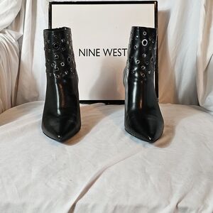 Nine West Black Eyelet Ankle Booties